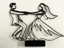 Sposi danzanti Line Art – Statuetta in stampa 3D per matrimonio