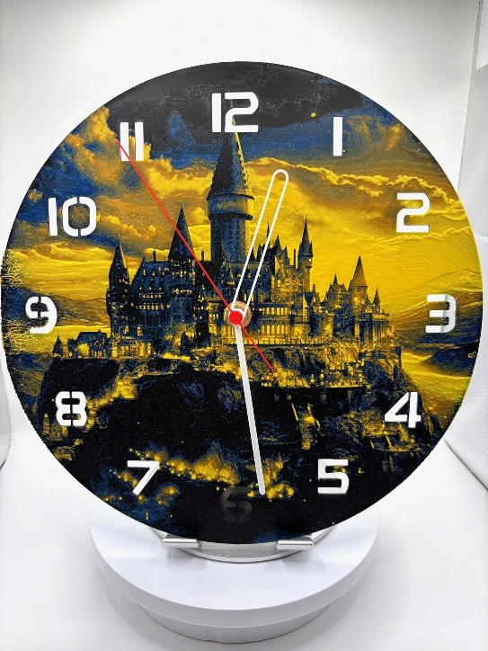 Orologio Parete Harry Potter Hogwarts 24cm Stampa 3D Meccanismo Silenzioso