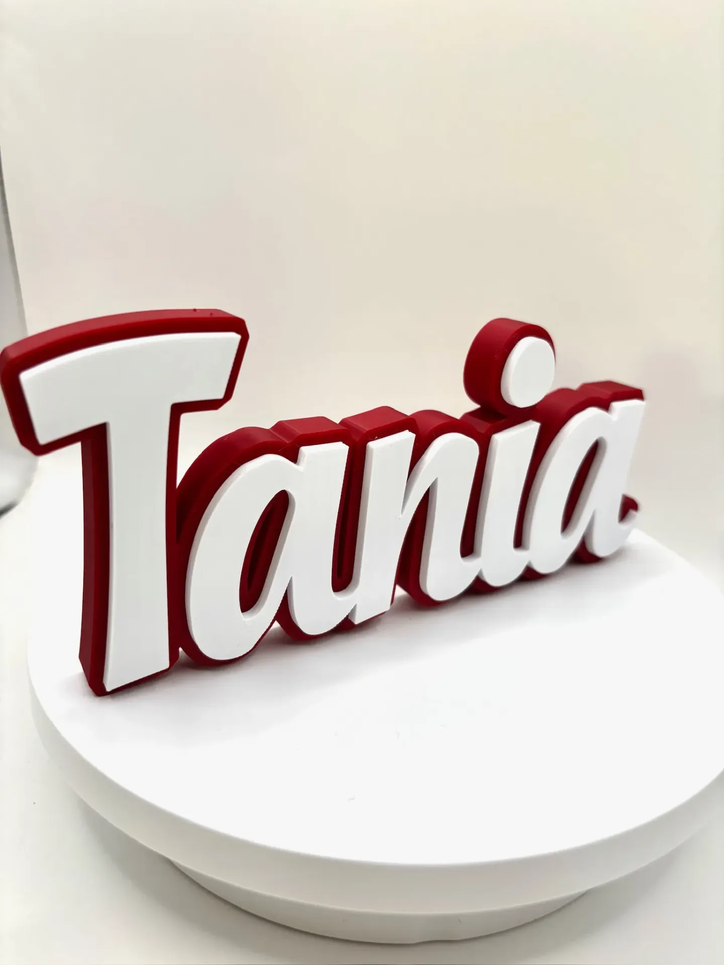 [SPcCaS] Nome Personalizzato 3D Bicolore - Scritta Desktop Decorativa Cameretta e Ufficio - Targhetta Nome su Misura - Colore Bordo a Scelta - PLA Bio 20cm