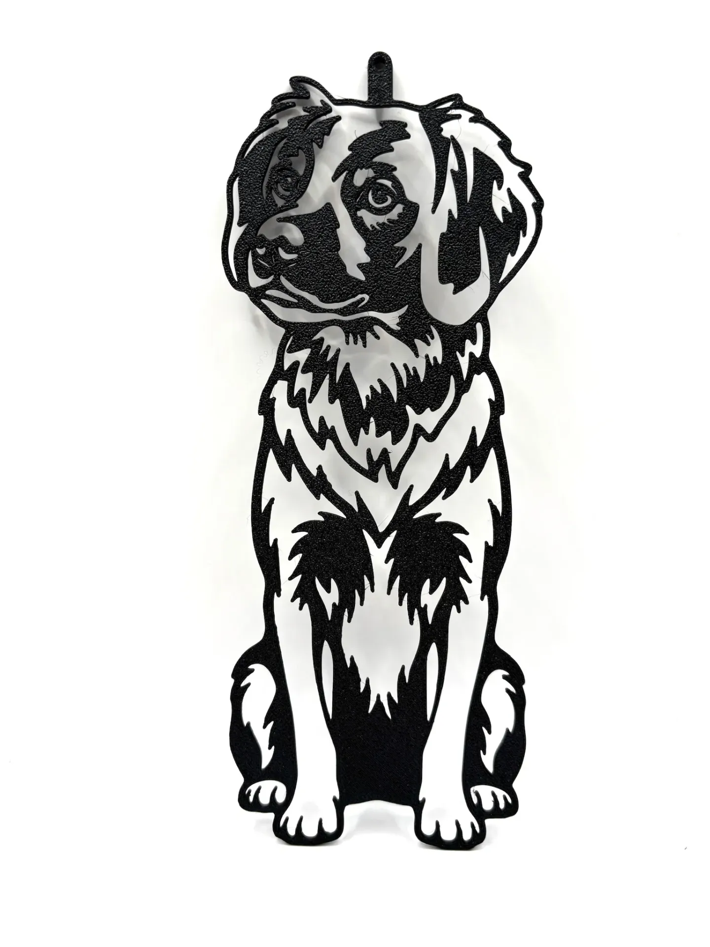 Wall Art Cane Bretone - Epagneul Breton - Silhouette Cane da Caccia 3D - Decorazione Parete Razze Canine - Targa Minimalista Nera 24cm - Regalo Cacciatori e Dog Lovers