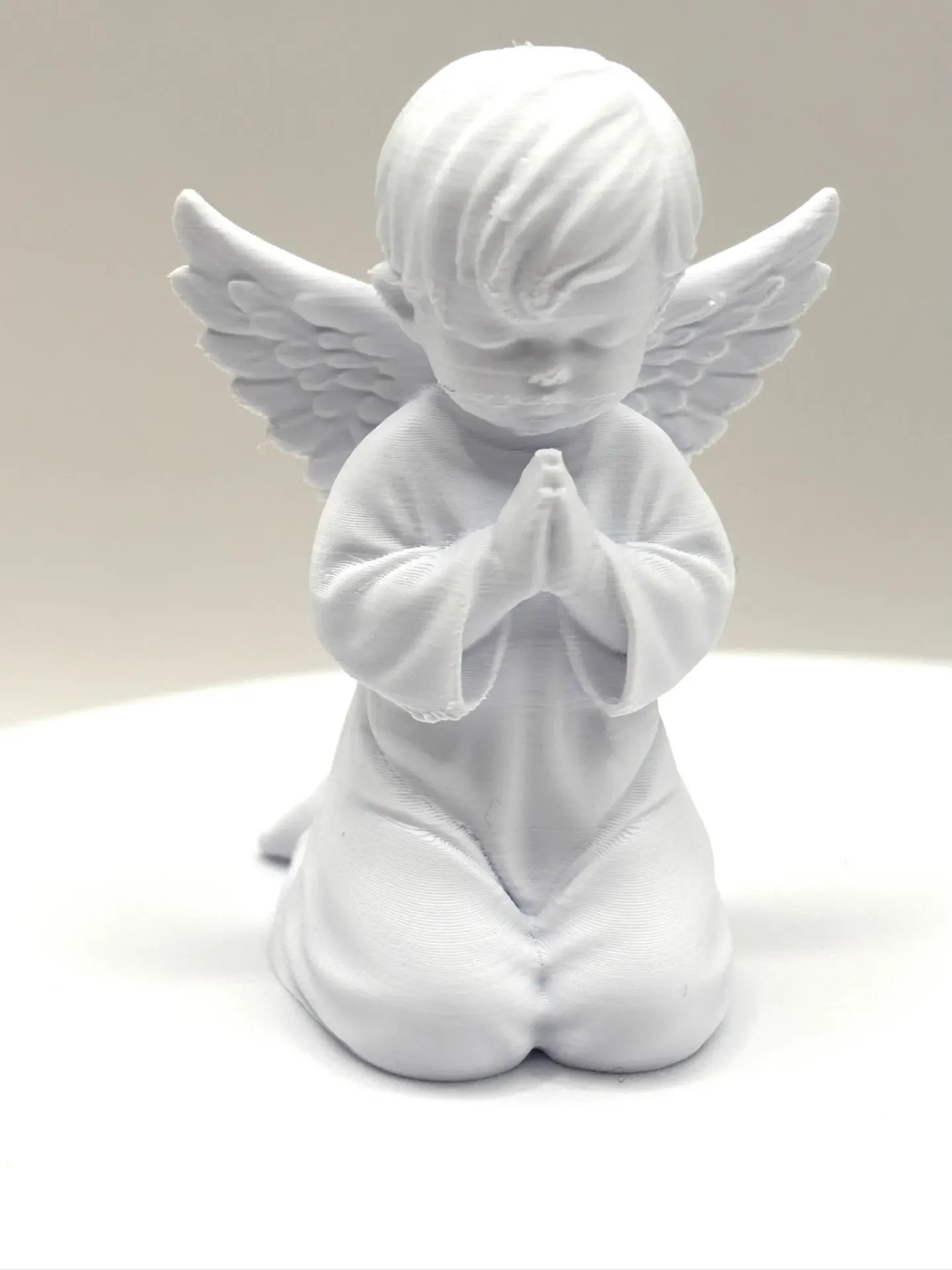 Statuetta Angelo in Preghiera 3D Bianco - Bomboniera e Topper per Torta Battesimo, Prima Comunione, Cresima - Statuina Bimbo o Bimba - Angelo Custode Segnaposto