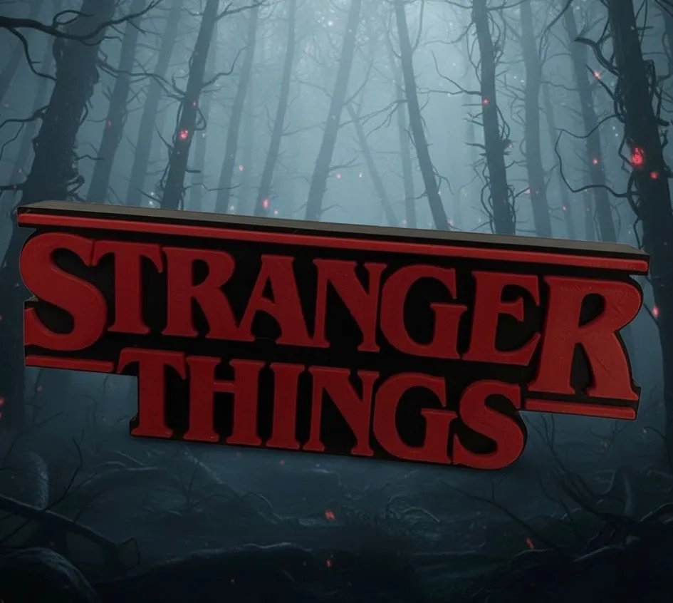 Logo Stranger Things Stampa 3D Nero e Rosso