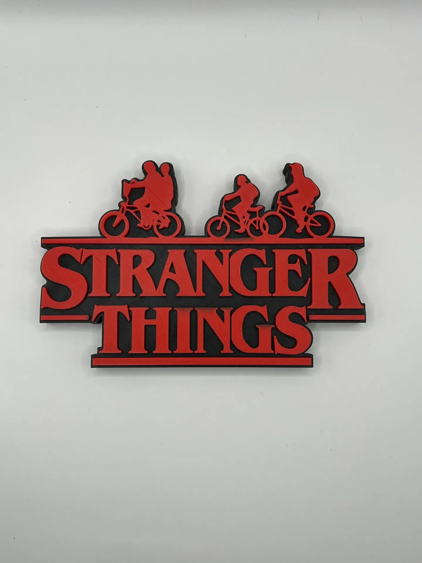 Logo Stranger Things con biciclette – Stampa 3D Bicolore Rosso / Nero