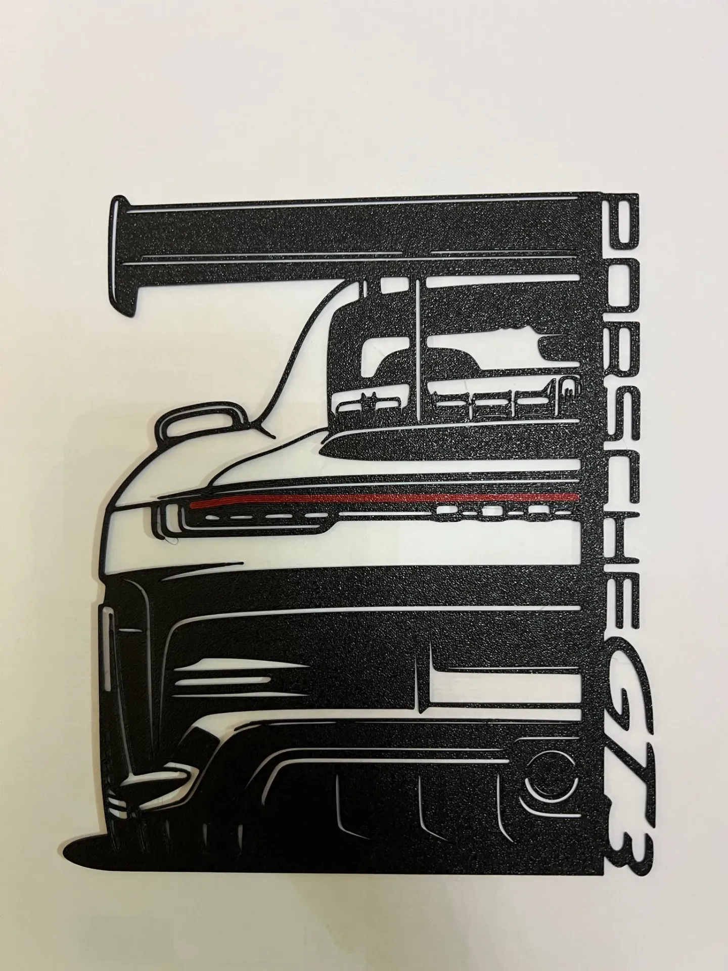 Porsche 911 GT3 – Wall Art in Stampa 3D PLA Nero (16x16 cm)